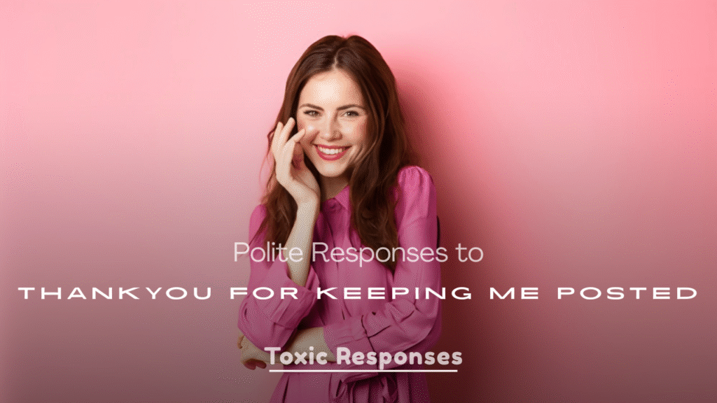 Polite Responses to “Thank You for Keeping Me Posted”